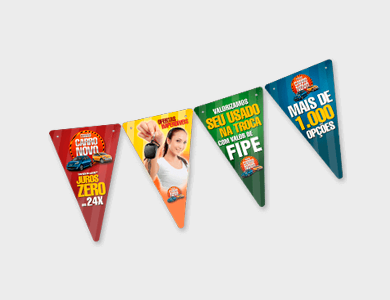 Bandeirolas Pequenas Couchê 250g Verniz Total Frente 15x24,5 cm - 4x4 - 200 unid