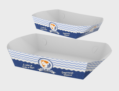 Embalagem Multiuso Bandeja Kraft 240g sem Película Antigordura 17x11,5x5,7cm  - 4x0 - 50 unid