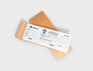 Bloco com Canhoto Numerado Sulfite 75g 19,5x6,5 cm 10x1 via - 1x0 - 100 unid