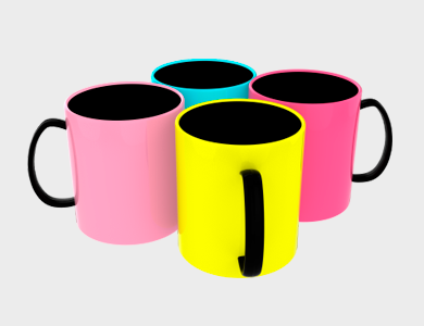 Caneca de Café Black Plus em Polímero para Sublimação 325ml - 100 unid