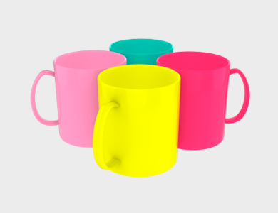 Caneca de Café Colorida Polímero para Sublimação 325ml - 3 unid