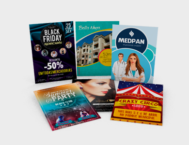 Cartaz Couchê Fosco 170g Sem Verniz 45x21cm - 4x1 - 3 unid