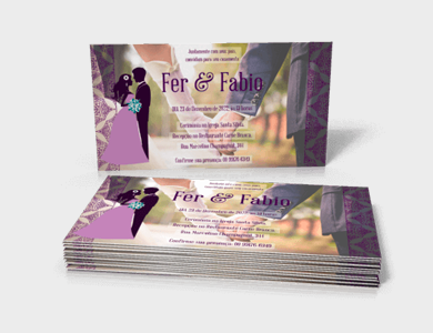 Convite Couchê 300g Laminação Holográfica 10x15cm - 4x0 - 500 unid