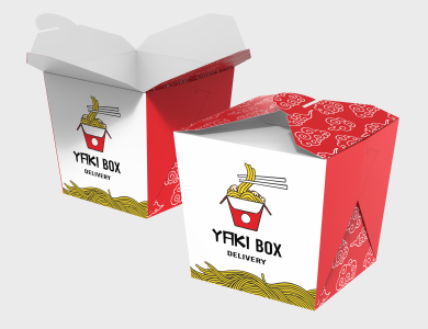 Embalagem Box com Encaixe Papel Alimentício 270g com Película Antigordura 8x8x10cm - 4x0 - 1000 unid