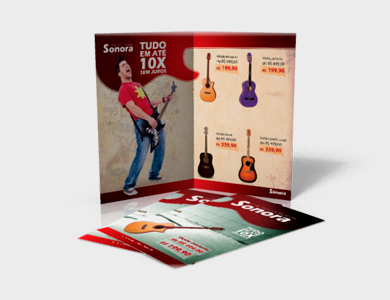 Folder com 1 Dobra Couchê 90g Sem Verniz 21x29,7cm - 4x4 - 10000 unid