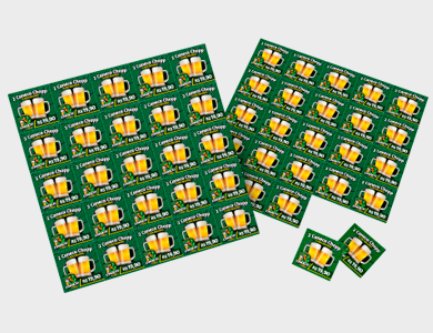 Folha Cupom de Desconto Couchê 150g  Sem Verniz 25 Espaços 21x21 cm - 4x1 - 1000 unid