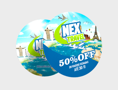 Móbile Redondo Médio PVC 0,3 mm Verniz Frente e Verso 23x23 cm - 4x4 - 10 unid